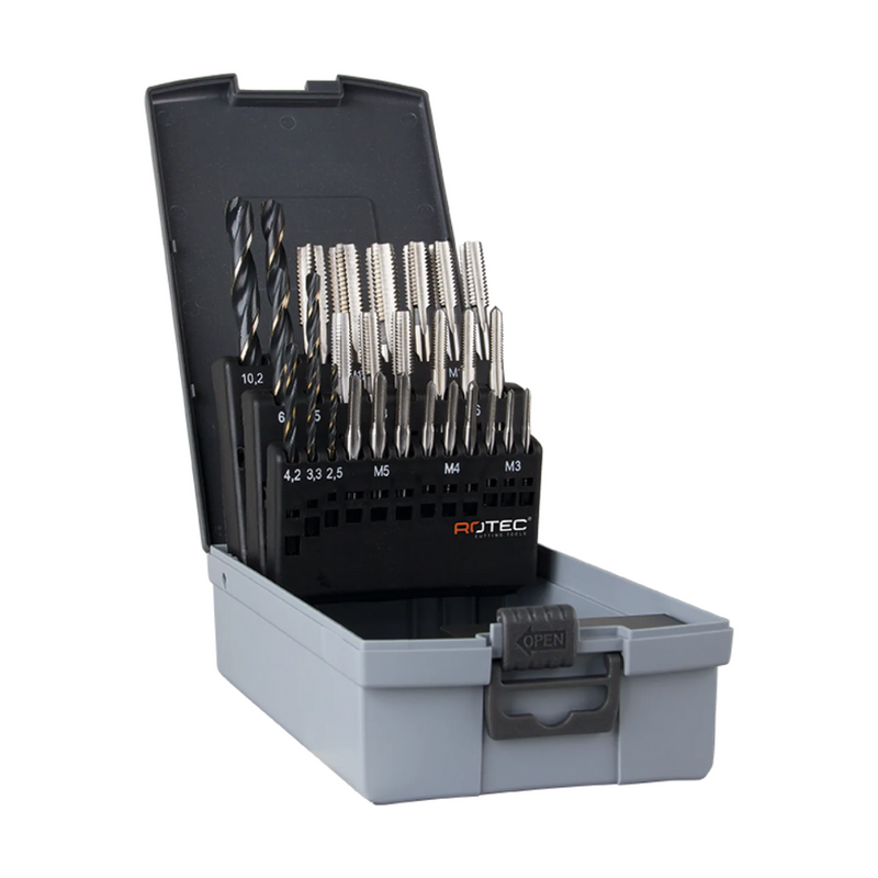 HSS Handtappen- en borenset metrisch [M] in ABS-cassette