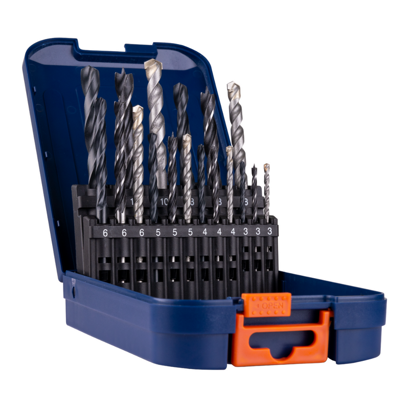 Spiraalborenset combiset Metaal-Hout-steen