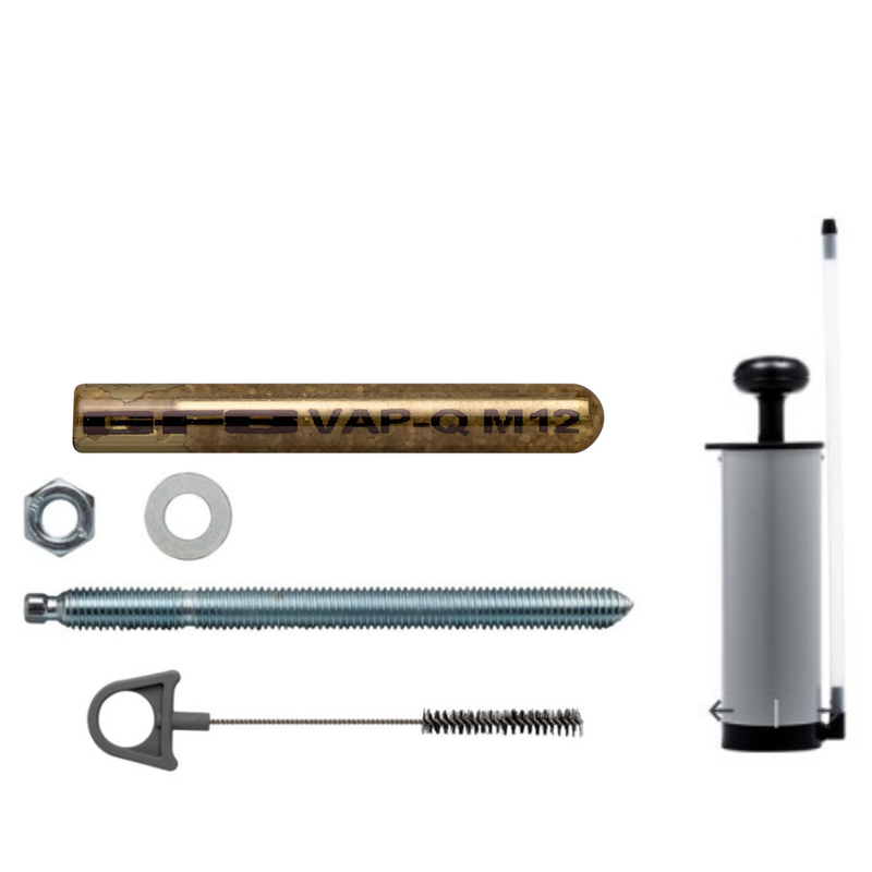 10 st. Glascapsule chemisch anker + ankerstang (10st) + Boorgat reiniging blaaspomp + Borstel