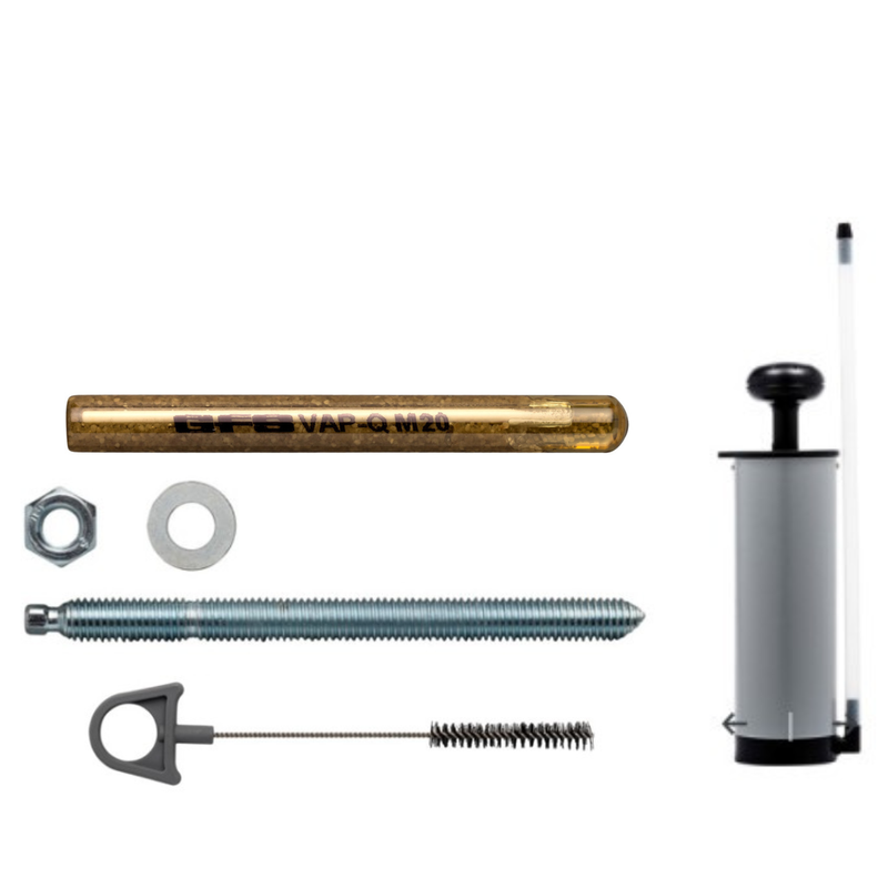 10 st. Glascapsule chemisch anker + ankerstang (10st) + Boorgat reiniging blaaspomp + Borstel