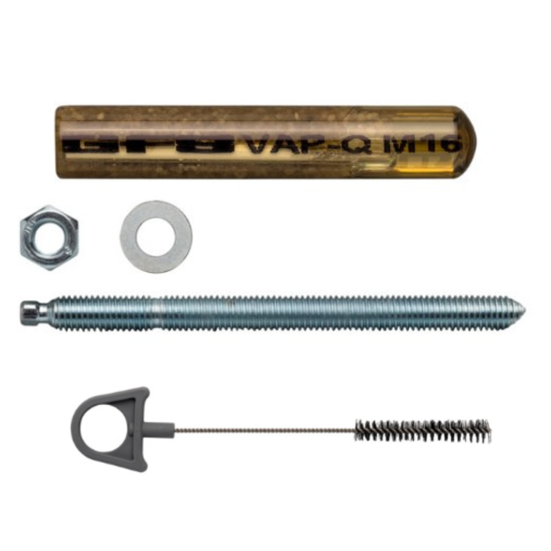 10 st. Glascapsule chemisch anker + Ankerstang (10st) + borstel