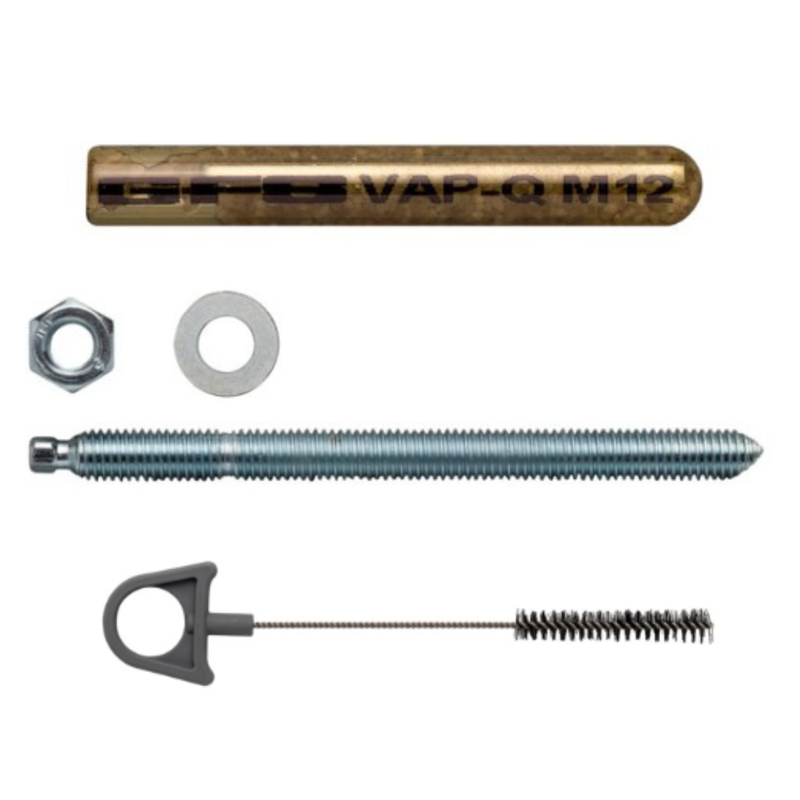 10 st. Glascapsule chemisch anker + Ankerstang (10st) + borstel