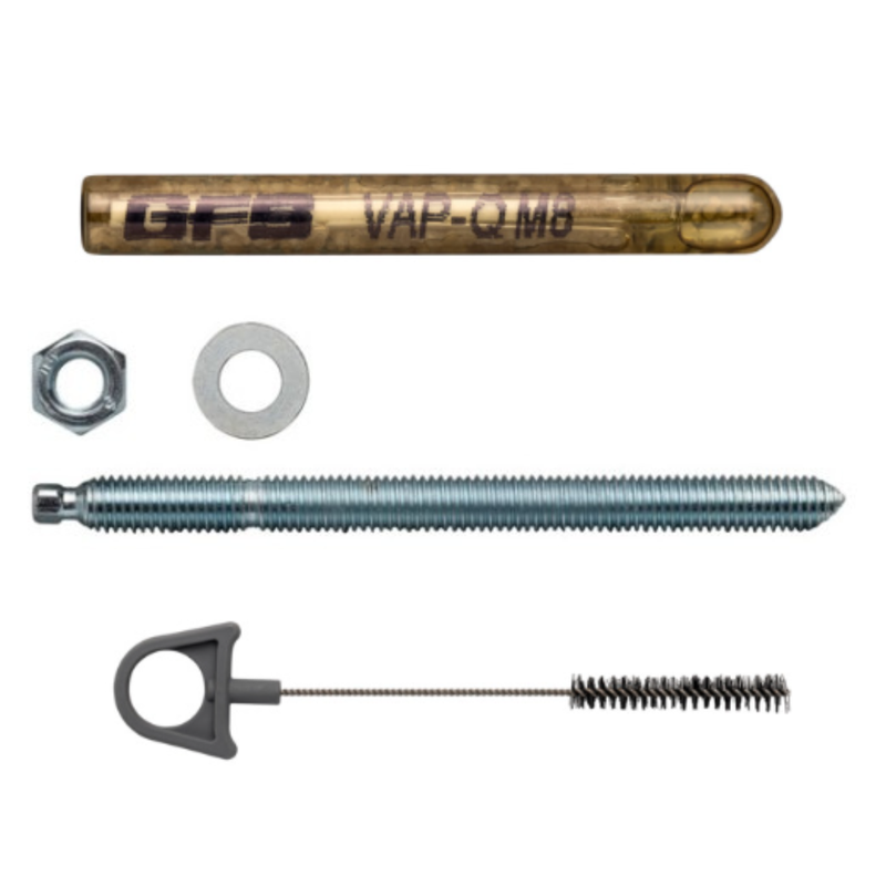 10 st. Glascapsule chemisch anker + Ankerstang (10st) + borstel