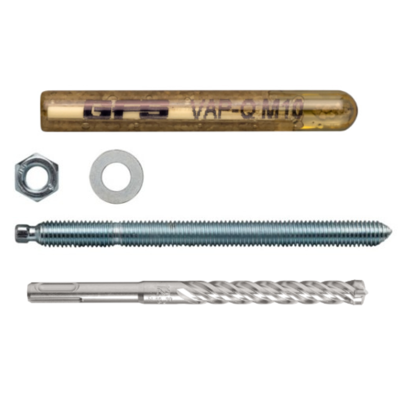 Combi-Plus set chemisch anker glascapsule + Ankerstang + SDS-plus hamerboor QUATTRO