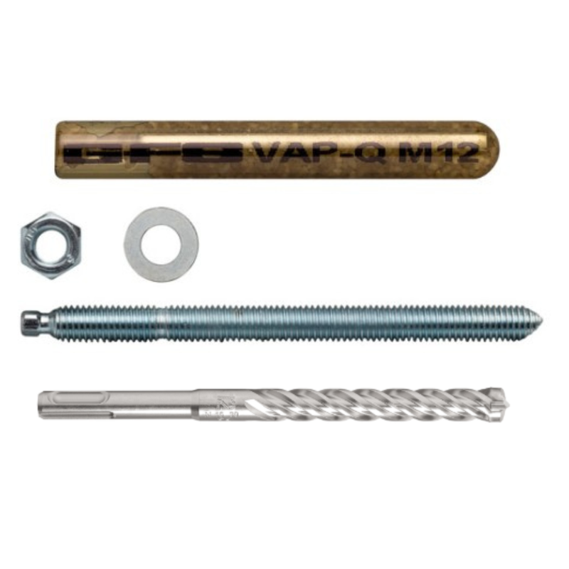 Combi-Plus set chemisch anker glascapsule + Ankerstang + SDS-plus hamerboor QUATTRO