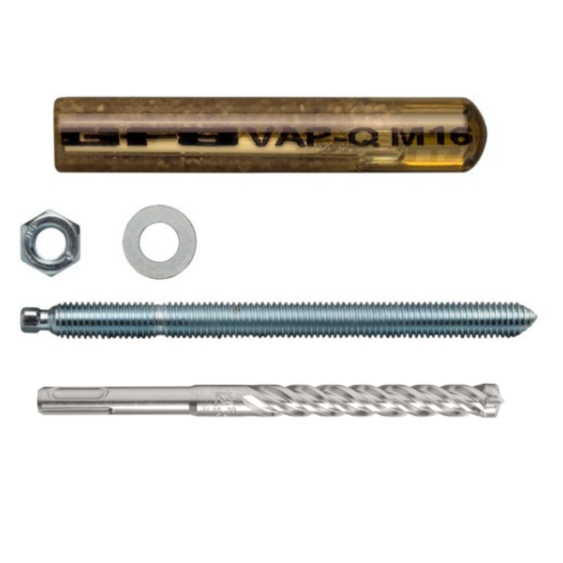 Combi-Plus set chemisch anker glascapsule + Ankerstang + SDS-plus hamerboor QUATTRO