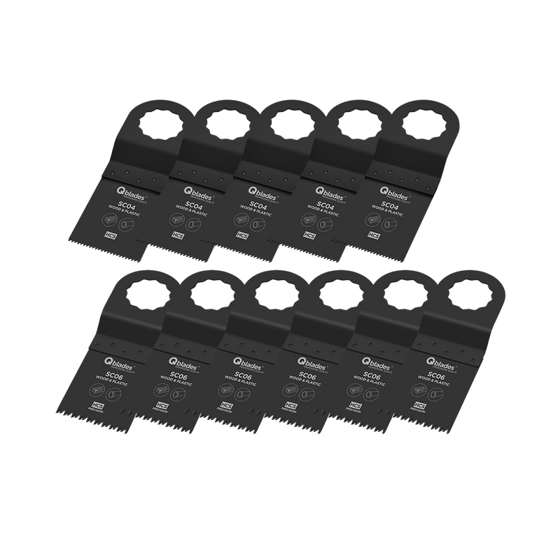 Multi Zaagbladen set voor hout 11-delig SC93 10+1ST