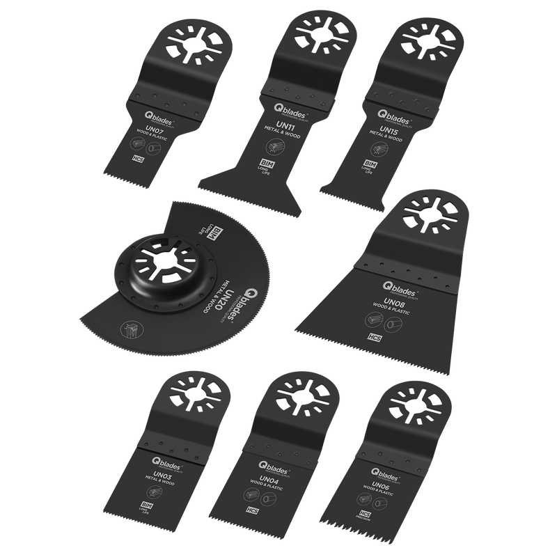 Multi Zaagbladen set voor hout en metaal UN90 SET 8ST