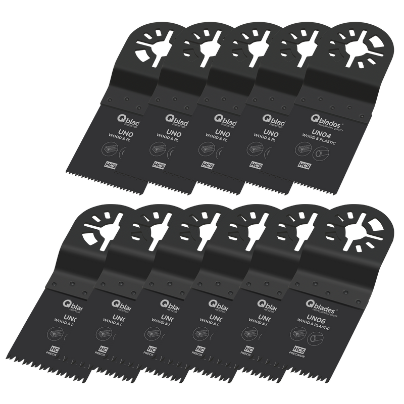 Multi Zaagbladen set voor hout 11-delig UN93 SET 10+1ST