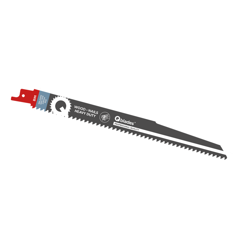 5x Reciprozaagblad Hout met spijkers, BIM, 6tpi - 228mm