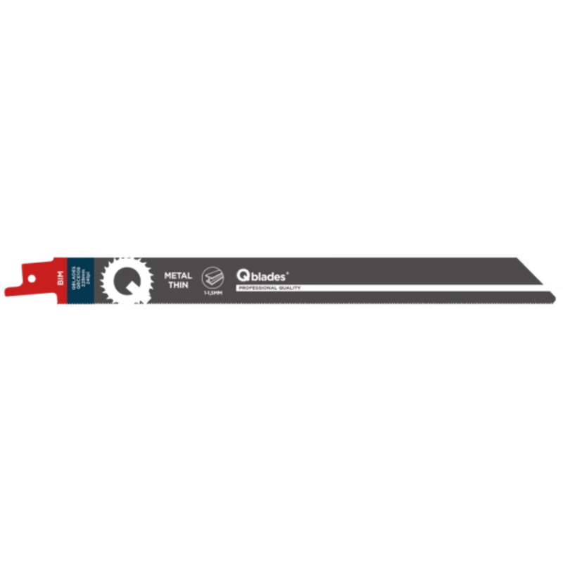 Reciprozaagblad Dun Metaal, Staal tot 1,5mm, BIM, 24tpi - 228mm