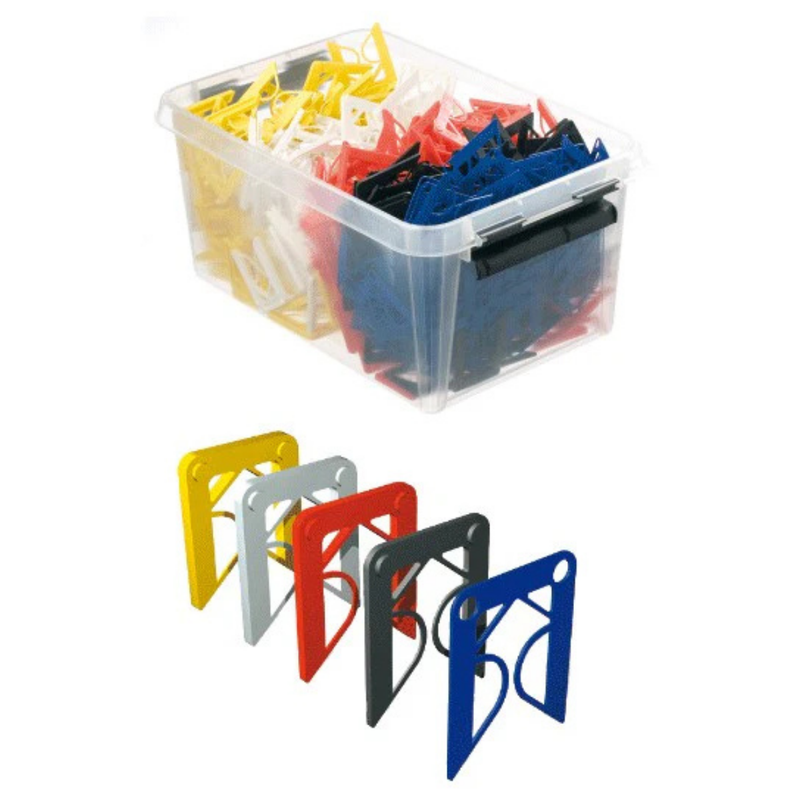Kunststof Afstandsplaatjes – Assortimentsdoos 1 t/m 5 mm (à 500 Stuks)