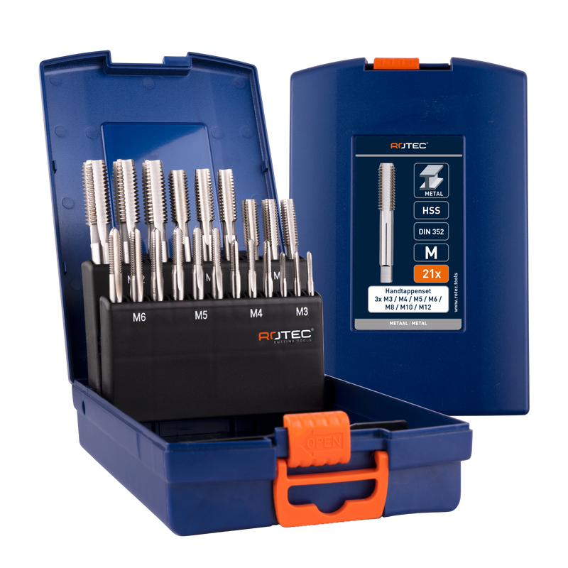 HSS Handtappenset metrisch [M] in ABS-cassette