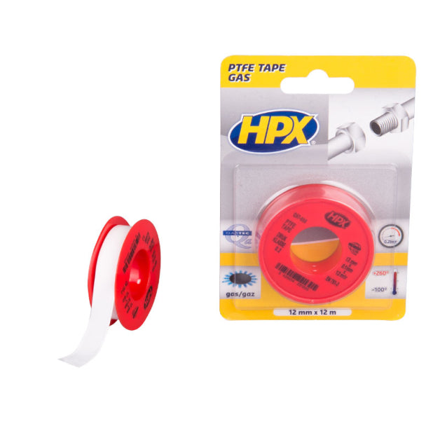 PTFE gasafdichtingstape blister wit 12mm x 12m