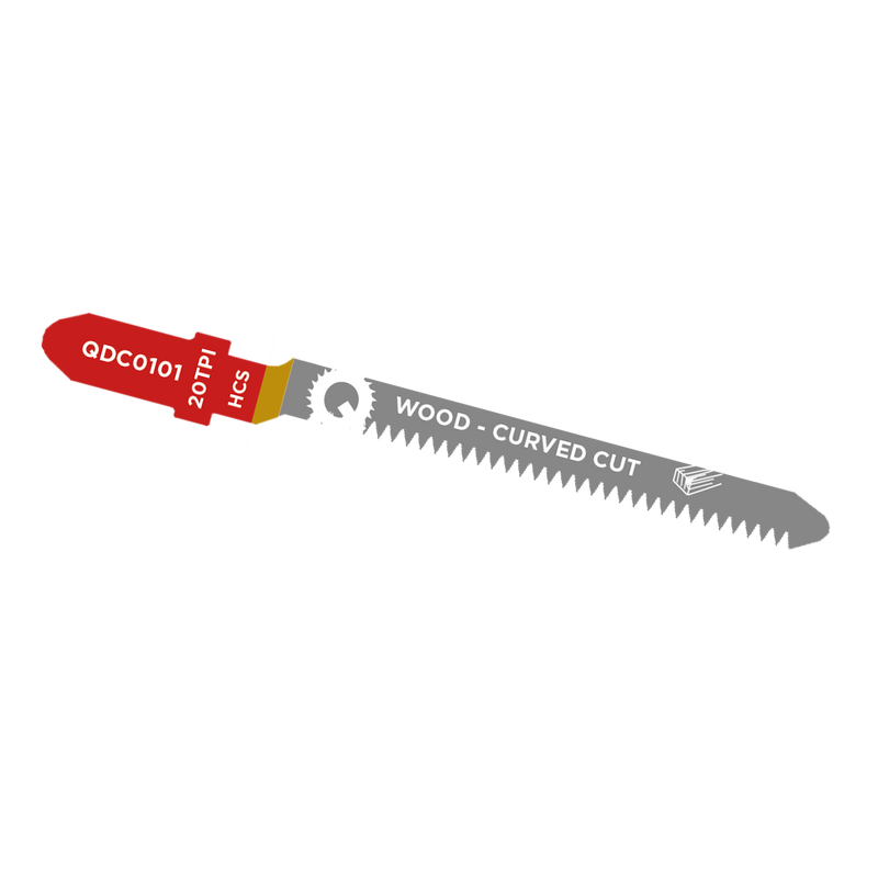 5x Decoupeerzaagblad Hout, Constructiehout, HCS, Curved Cut, 20tpi - 76mm