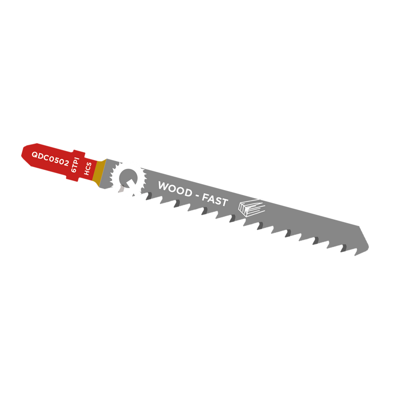 5x Decoupeerzaagblad Hout, Constructiehout, HCS, Fast,6tpi - 100mm
