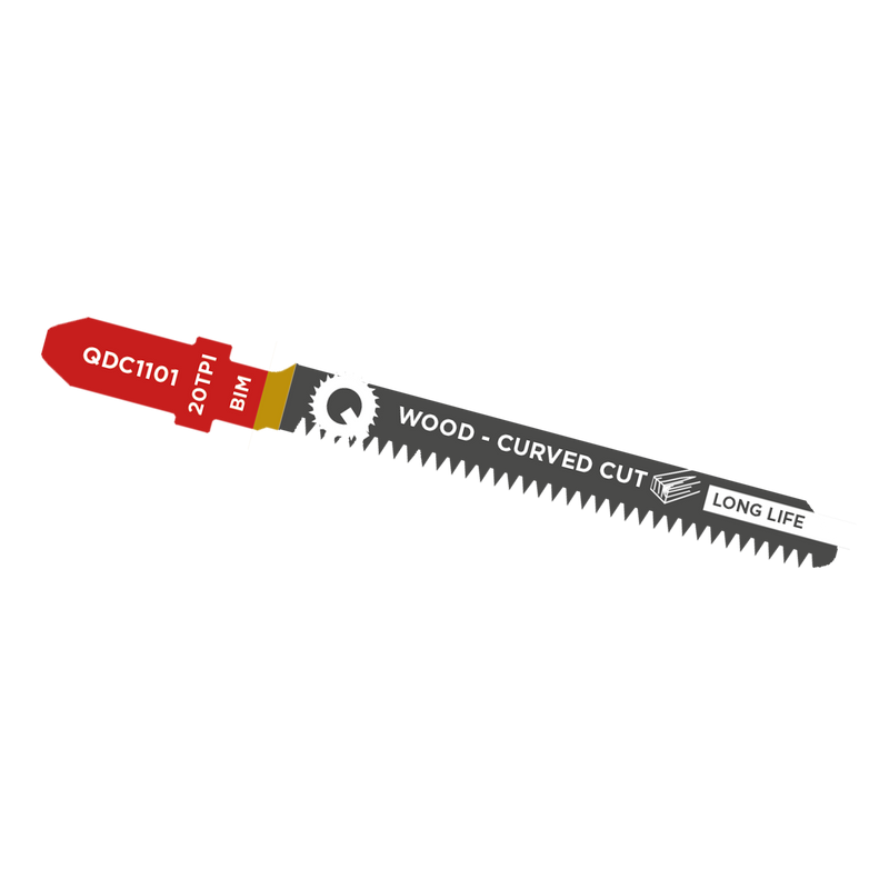 5x Decoupeerzaagblad Hout, Constructiehout, BIM, Curved Cut, 20tpi - 76mm