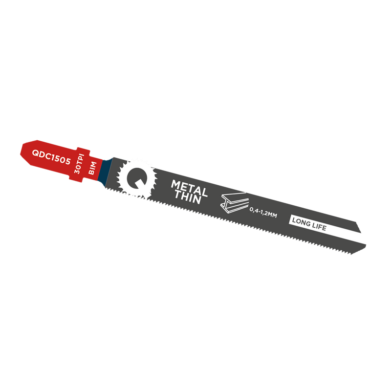 5x Decoupeerzaagblad Dun Metaal, Staal tot 1,2mm, BIM, 30tpi - 91mm