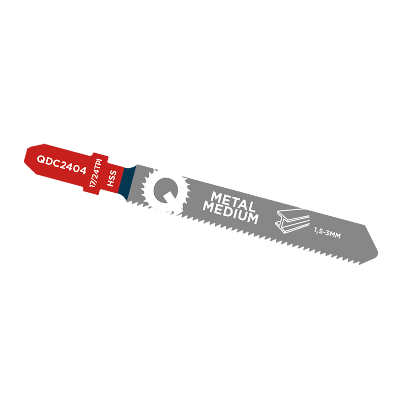 5x Decoupeerzaagblad Medium Metaal, Staal tot 3mm, HSS, 17/24tpi - 76mm