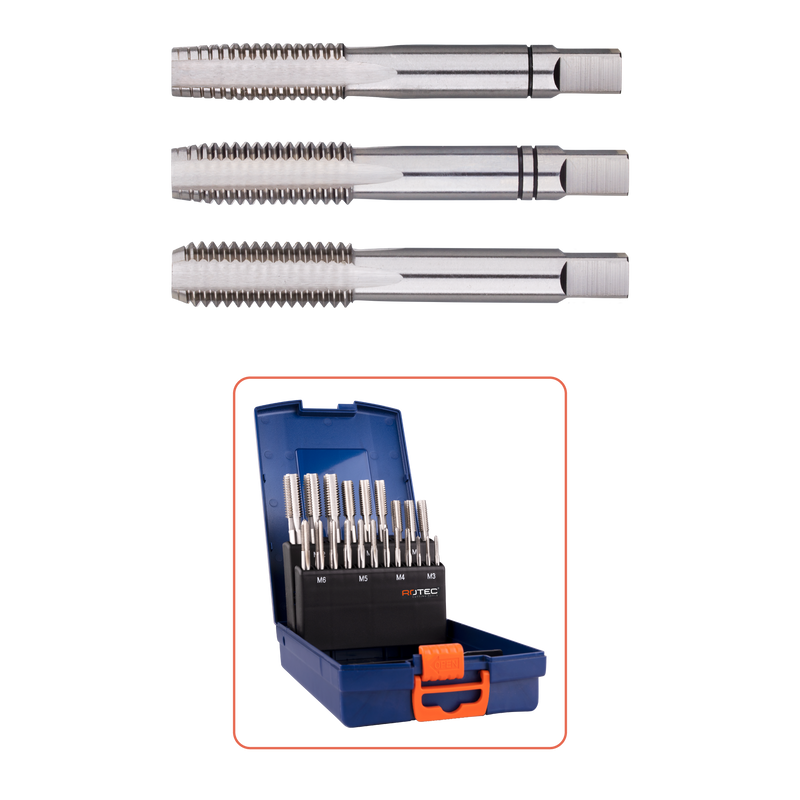 HSS Handtappenset metrisch [M] in ABS-cassette