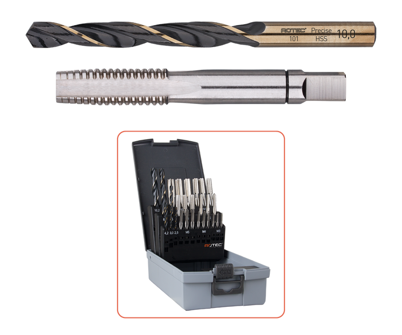 HSS Handtappen- en borenset metrisch [M] in ABS-cassette