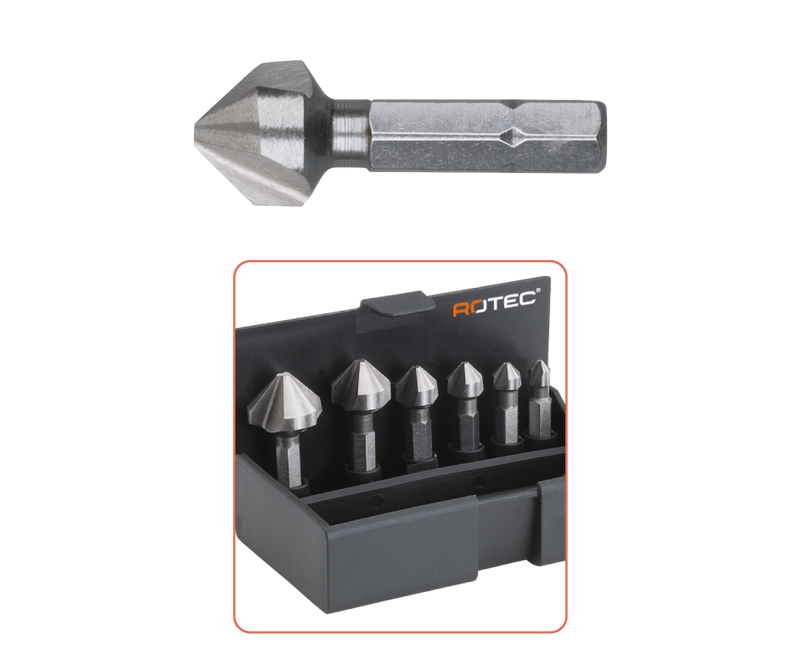 HSS-G verzinkfrezen met bit-opname type 319 6-dlg in kunststof cassette