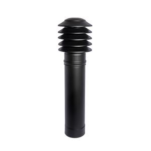 TilVent RVS Zwart Ventilatieschacht Complete Set – Ventilatiekap met Gaasmodule