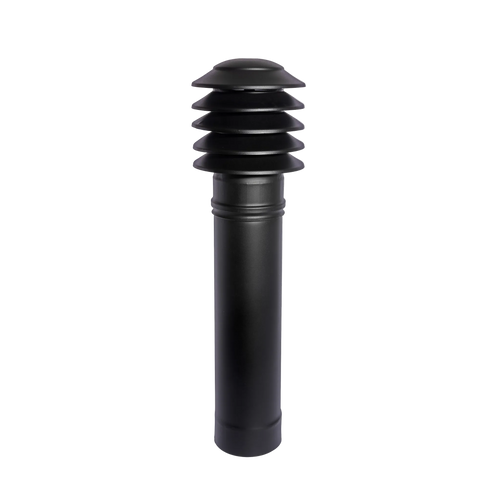 TilVent RVS Zwart Ventilatieschacht Complete Set – Ventilatiekap met Gaasmodule